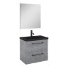 Atlantic Badmeubelset Sienna Met Spiegel En Zwarte Wastafel 60cm Beton