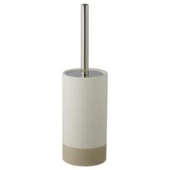 Atlantic Toiletborstelhouder Keramiek Geribbeld Beige/Wit