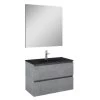 Atlantic Badmeubelset Heon met Spiegel En Zwarte Wastafel 80cm Beton